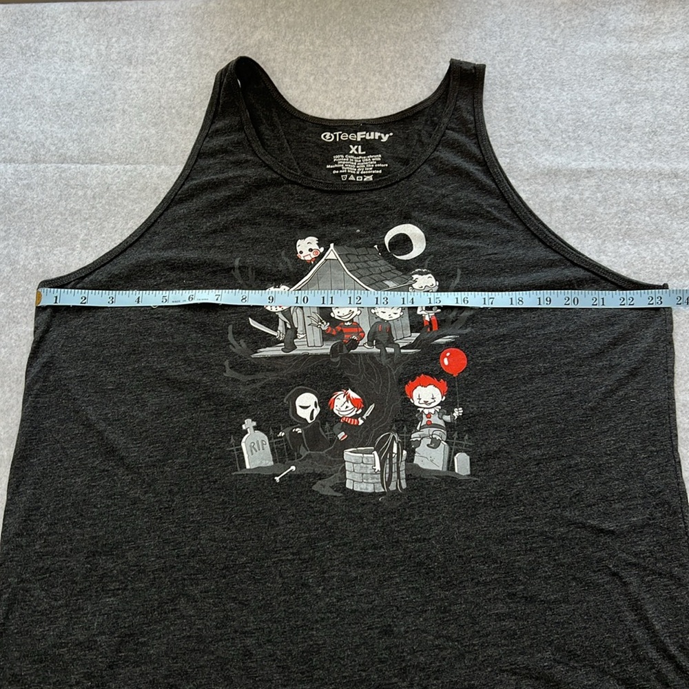 TeeFury Unisex Horror Kids Treehouse Halloween Tank Top Charcoal Gray Size XL - Picture 5 of 7